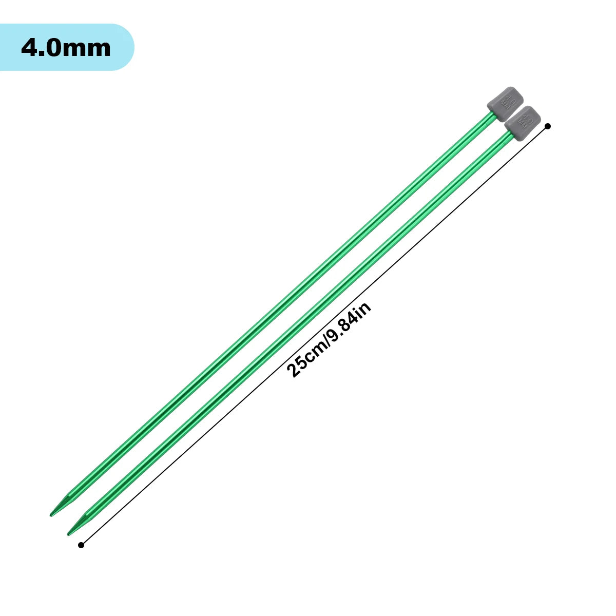 Knitting Needles, Colored Aluminum Single-Pointed Set for Sweaters & Scarves