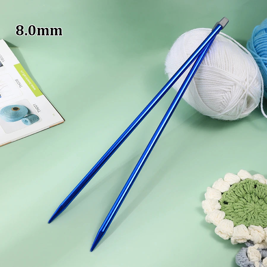 Knitting Needles, Colored Aluminum Single-Pointed Set for Sweaters & Scarves