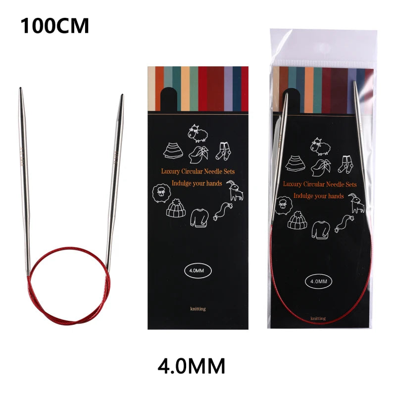 Knitting Needles, LOOEN Stainless Steel Circular for Handmade Yarn Crafts