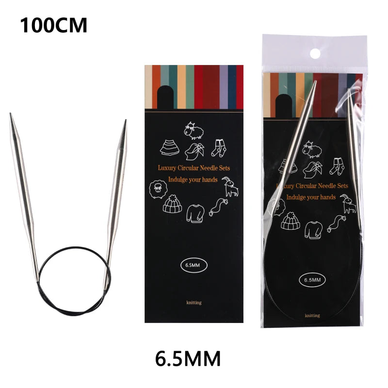 Knitting Needles, LOOEN Stainless Steel Circular for Handmade Yarn Crafts