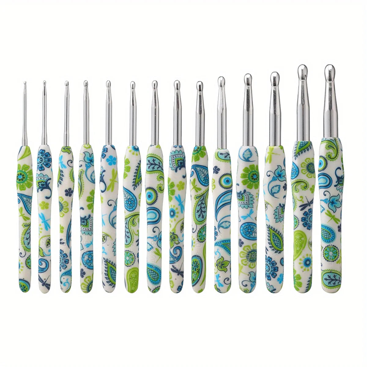 Crochet Hooks, Floral Print Soft Grips for Beginners & Handmade Yarn Crafts