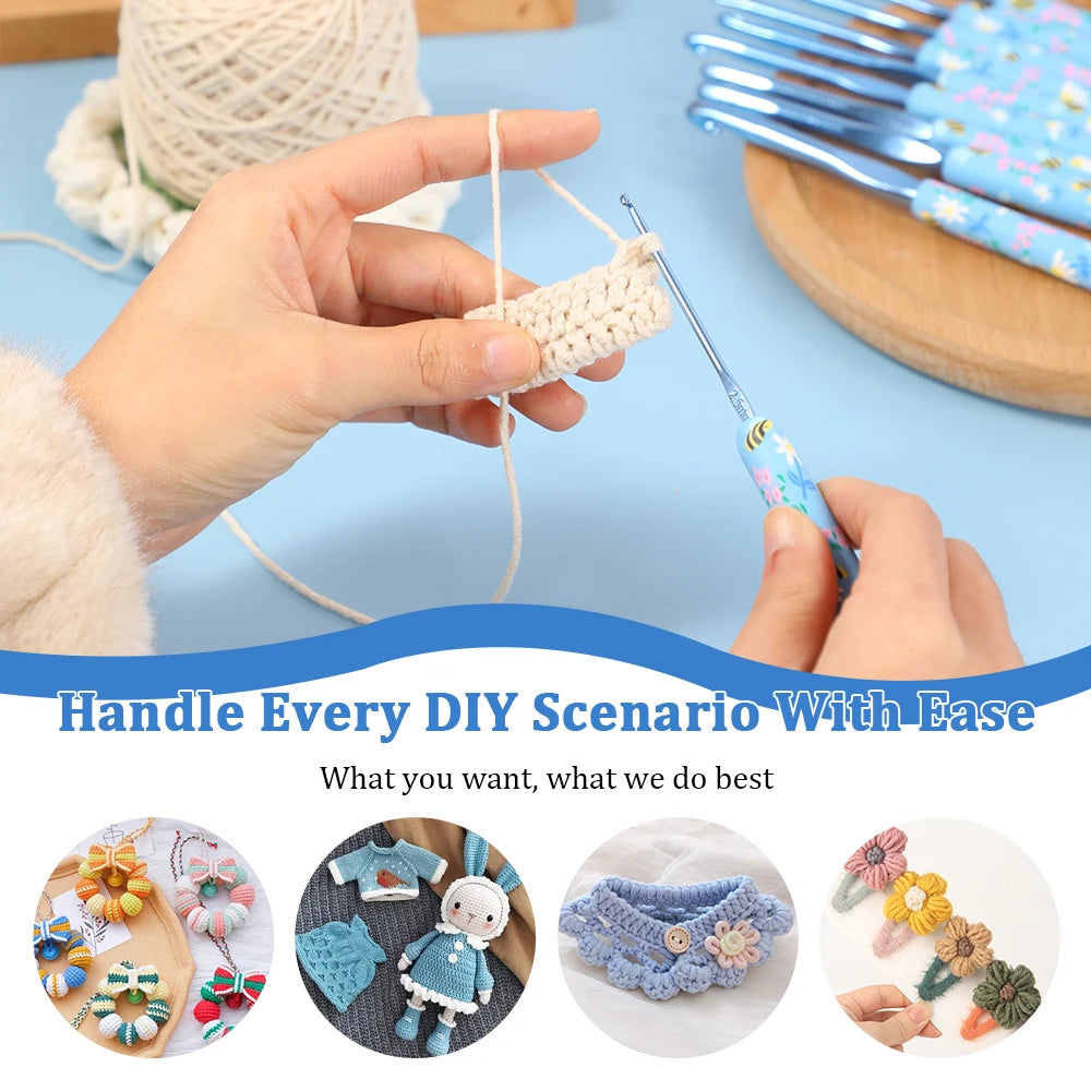 Crochet Hook, Bee Print Handle for Beginners & Handmade Yarn Projects