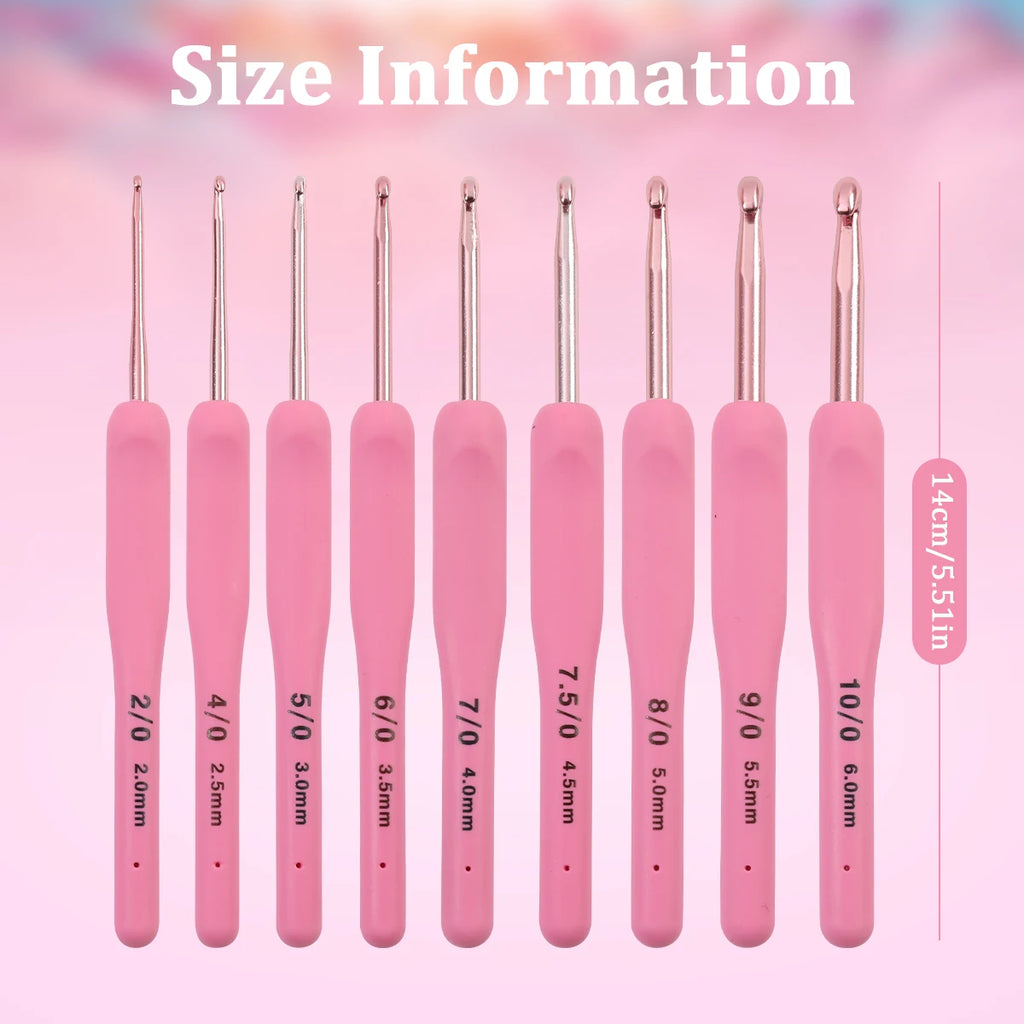 Crochet Hooks, Peach Pink Soft Handles for Handmade Sweaters & Scarves