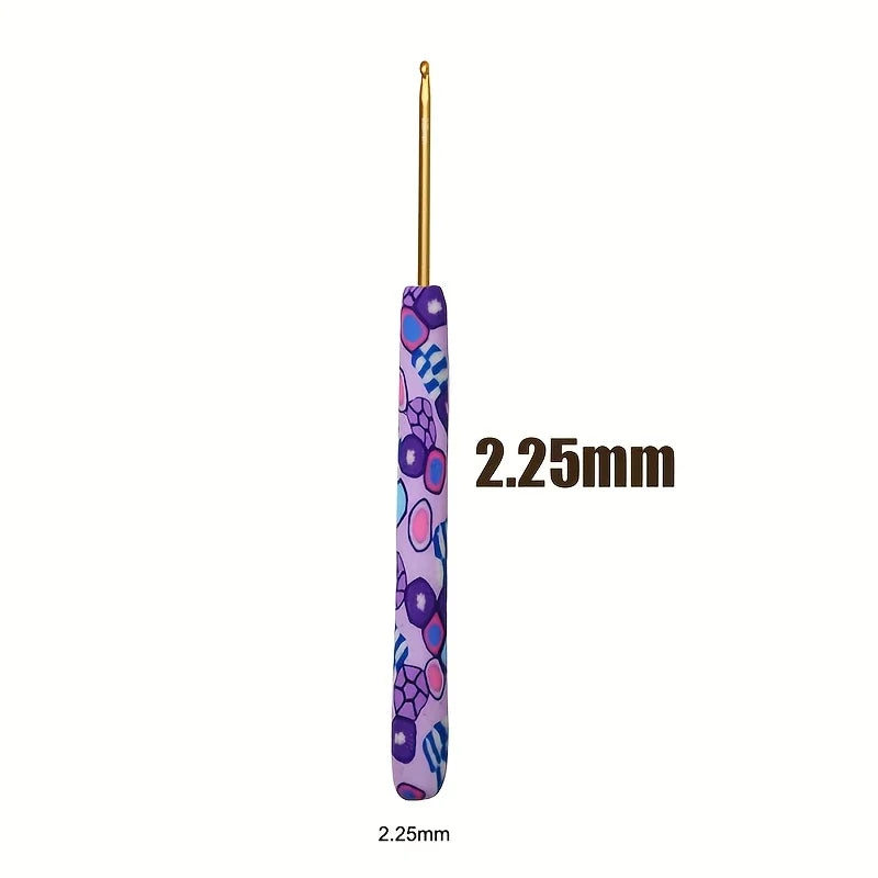Crochet Hook, Animal Pattern Polymer Clay Handle for Handmade Yarn Crafts