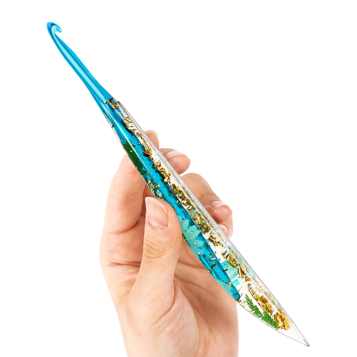 Crochet Hooks, Floral Resin Handles for Handmade Needlecraft Projects