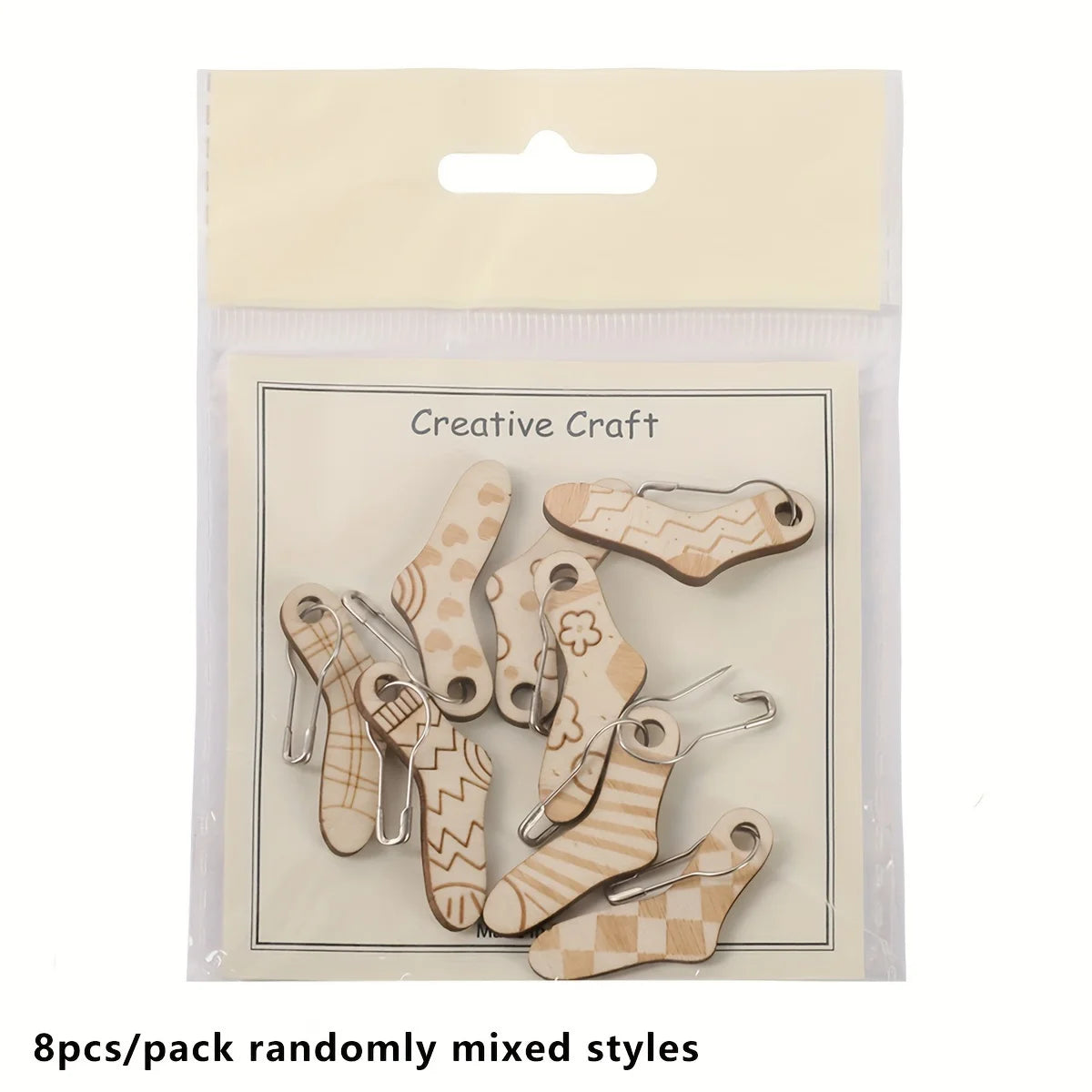 Stitch Counters, Wooden Needle Clips for Knitting & Needlecraft Projects
