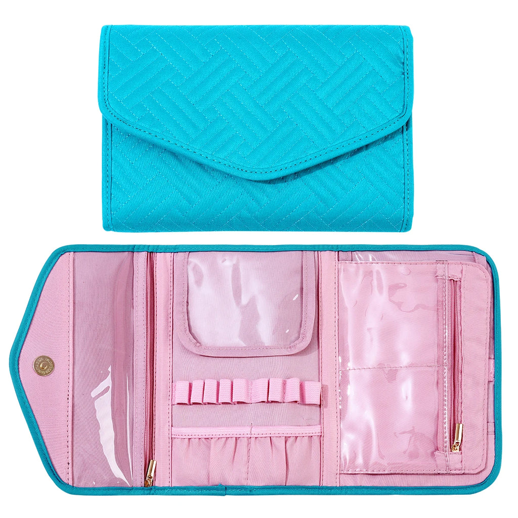 Crochet Tool Set, Lake Blue Storage Bag for Handmade Needlecraft Projects