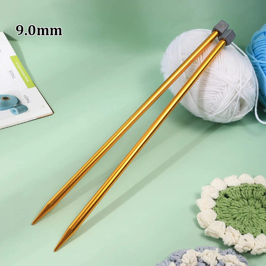 Knitting Needles, Colored Aluminum Single-Pointed Set for Sweaters & Scarves