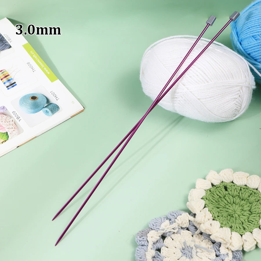 Knitting Needles, Colored Aluminum Single-Pointed Set for Sweaters & Scarves