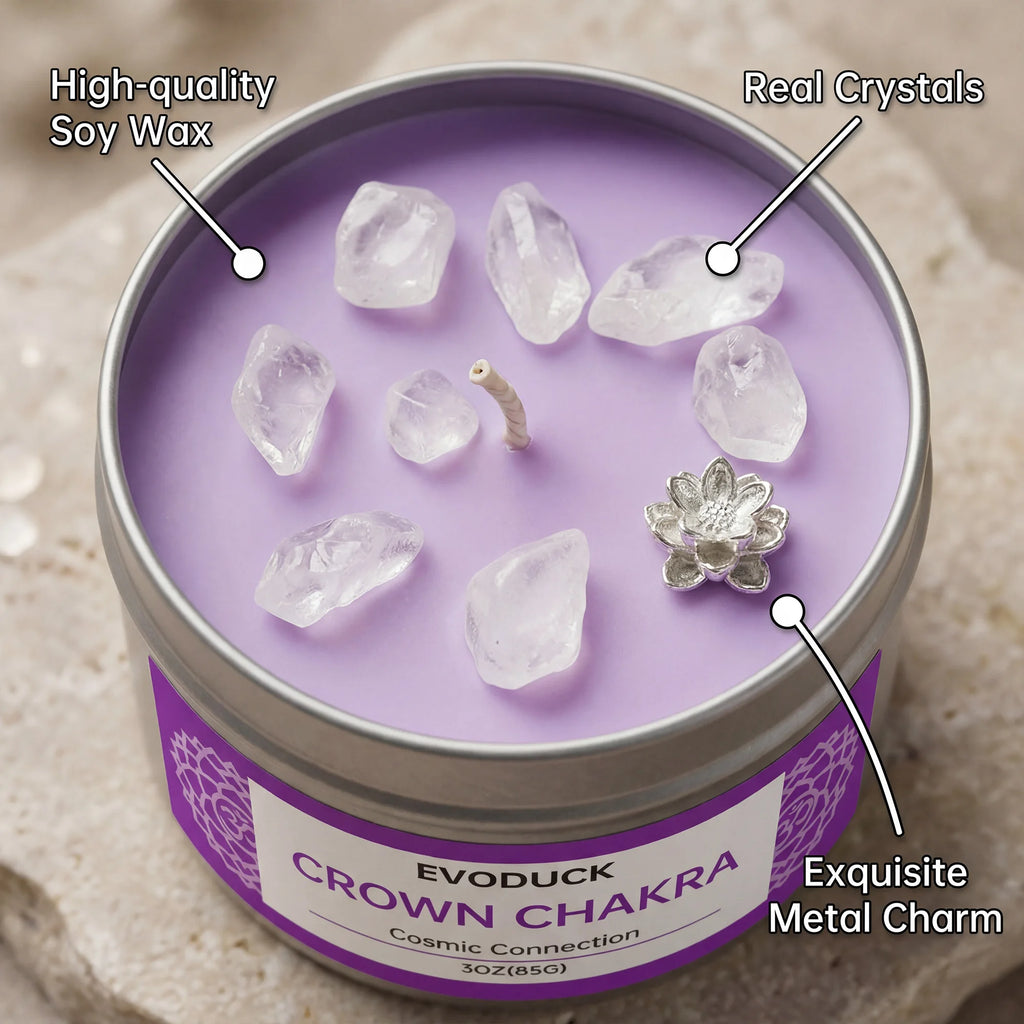 Crown Chakra Scented Candles Sandalwood Scent with Gift Box Spiritual Gifts for Women,Men, Valentines Day Birthday & Anniversary