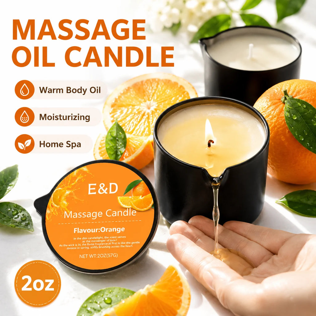 Massage Candles EVODUCK Orange Jasmine Geranium Floral Citrus Fragrances