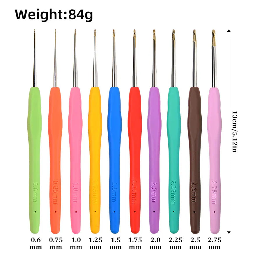 Crochet Hooks, Fine Stainless Steel for Lace, Sweaters, Scarves & Socks