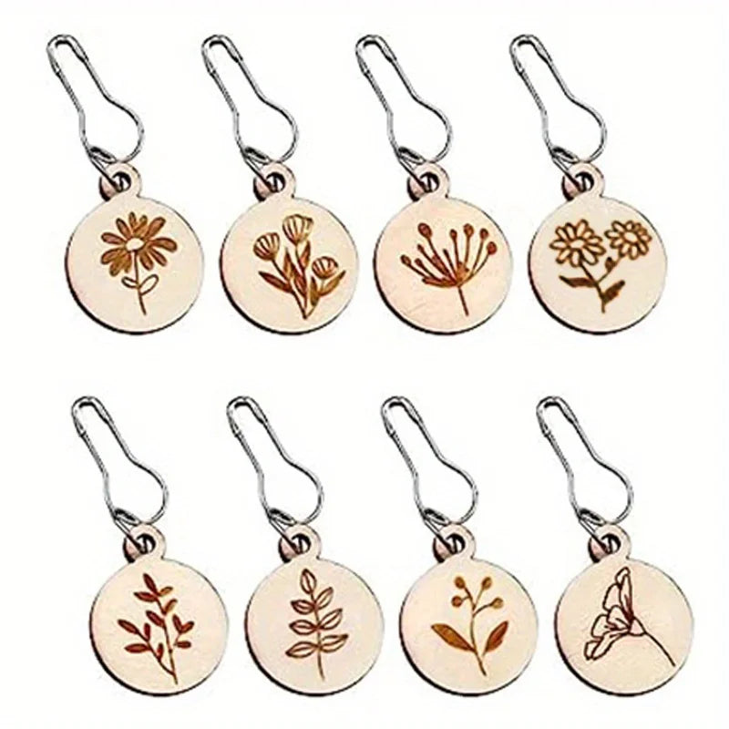 Stitch Counters, Wooden Needle Clips for Knitting & Needlecraft Projects