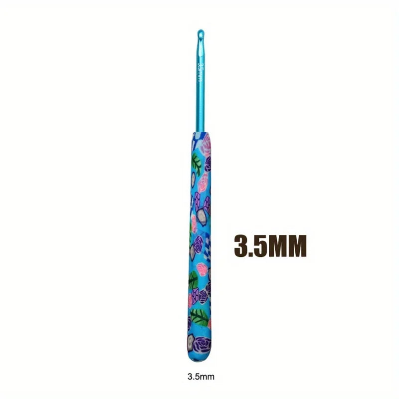 Crochet Hook, Animal Pattern Polymer Clay Handle for Handmade Yarn Crafts