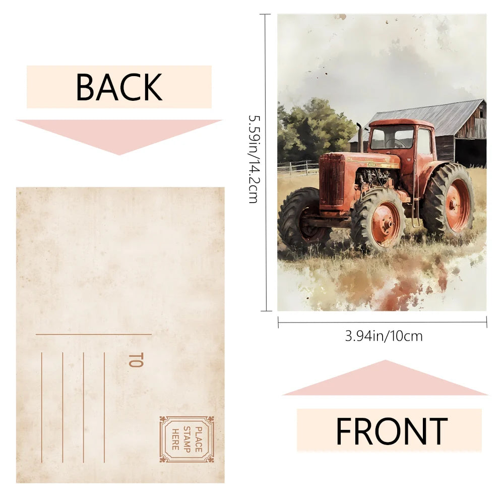 32pcs, Autumn Farm Postcards, Autumn Harvest Theme, Warm Country Style, Mailing Cards, Holiday Cards, Collectibles