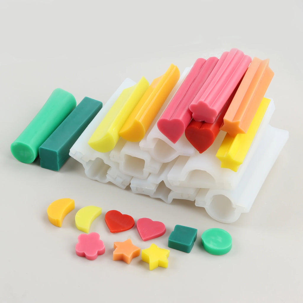 Candle Mold Silicone Tube Soap Embed Heart Star Moon Flower Round Square Casting