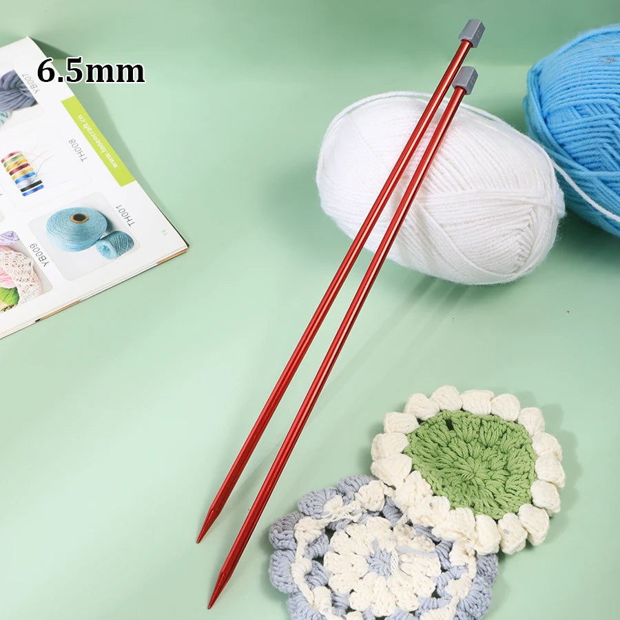 Knitting Needles, Colored Aluminum Single-Pointed Set for Sweaters & Scarves