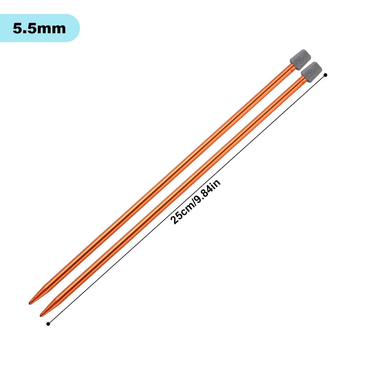 Knitting Needles, Colored Aluminum Single-Pointed Set for Sweaters & Scarves