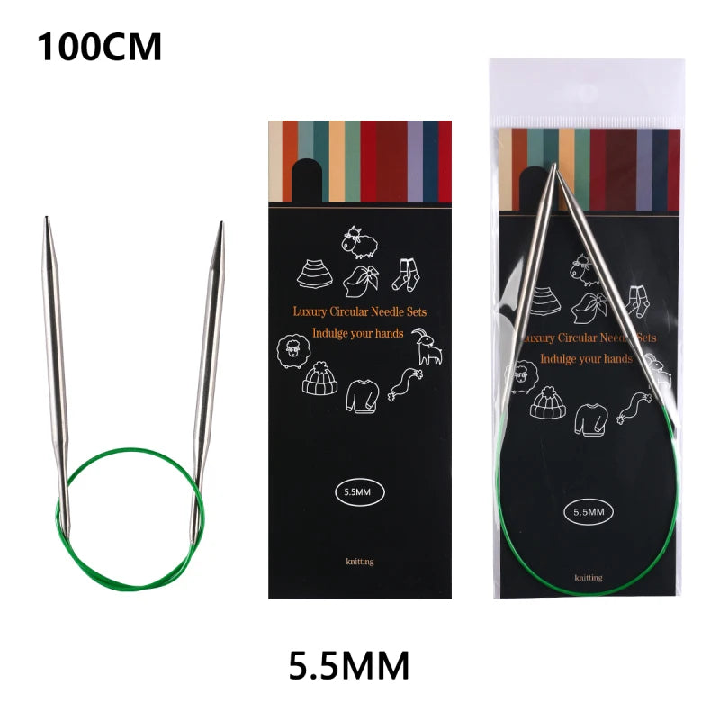 Knitting Needles, LOOEN Stainless Steel Circular for Handmade Yarn Crafts