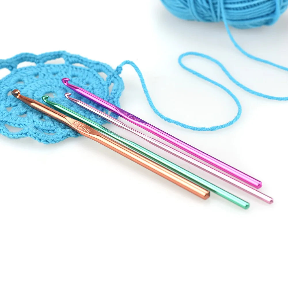 Crochet Hooks, Multicolor Aluminum Set for Handmade Yarn & Weaving Crafts
