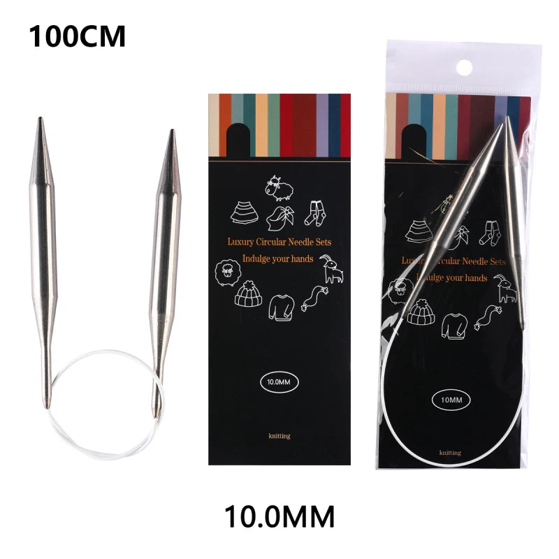 Knitting Needles, LOOEN Stainless Steel Circular for Handmade Yarn Crafts