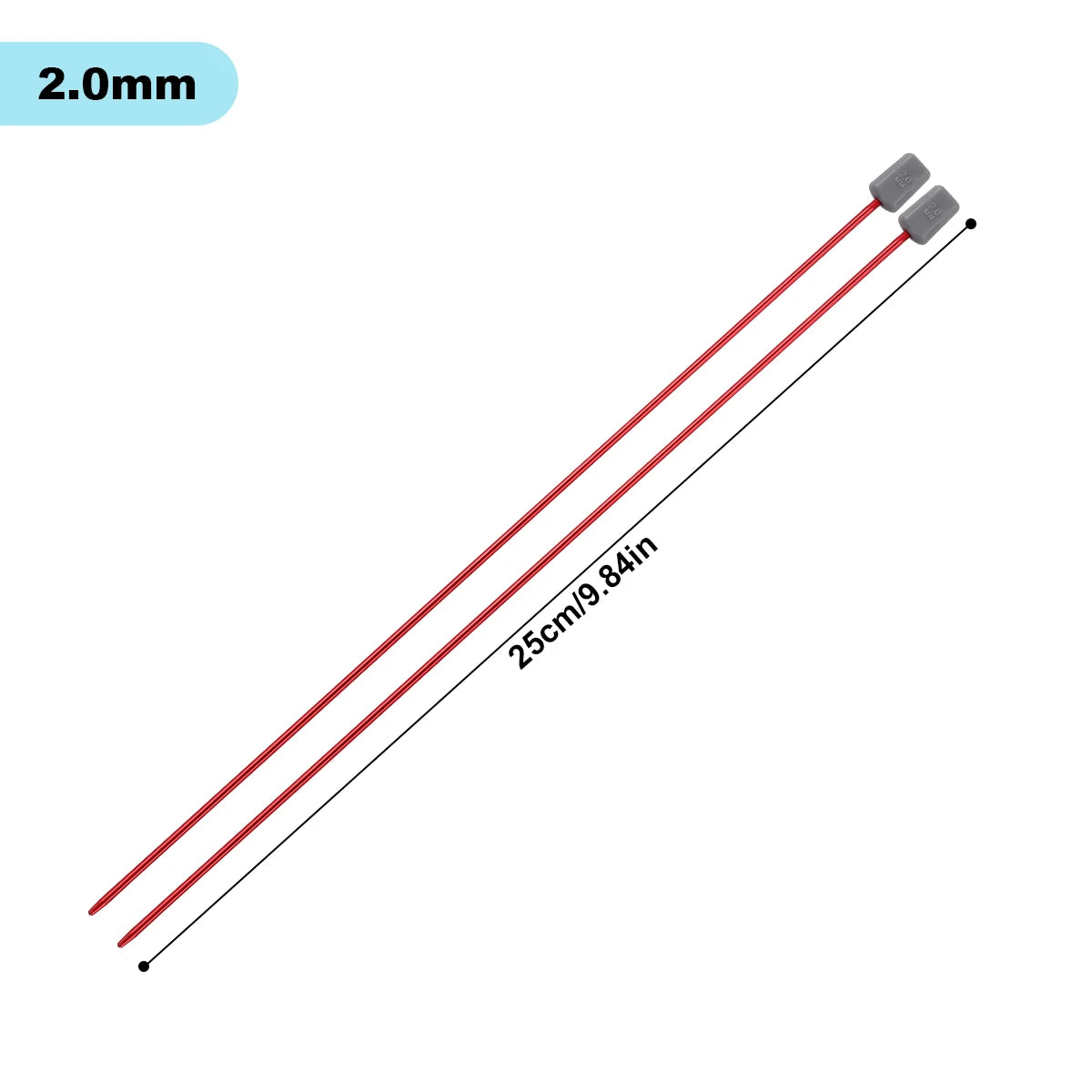 Knitting Needles, Colored Aluminum Single-Pointed Set for Sweaters & Scarves
