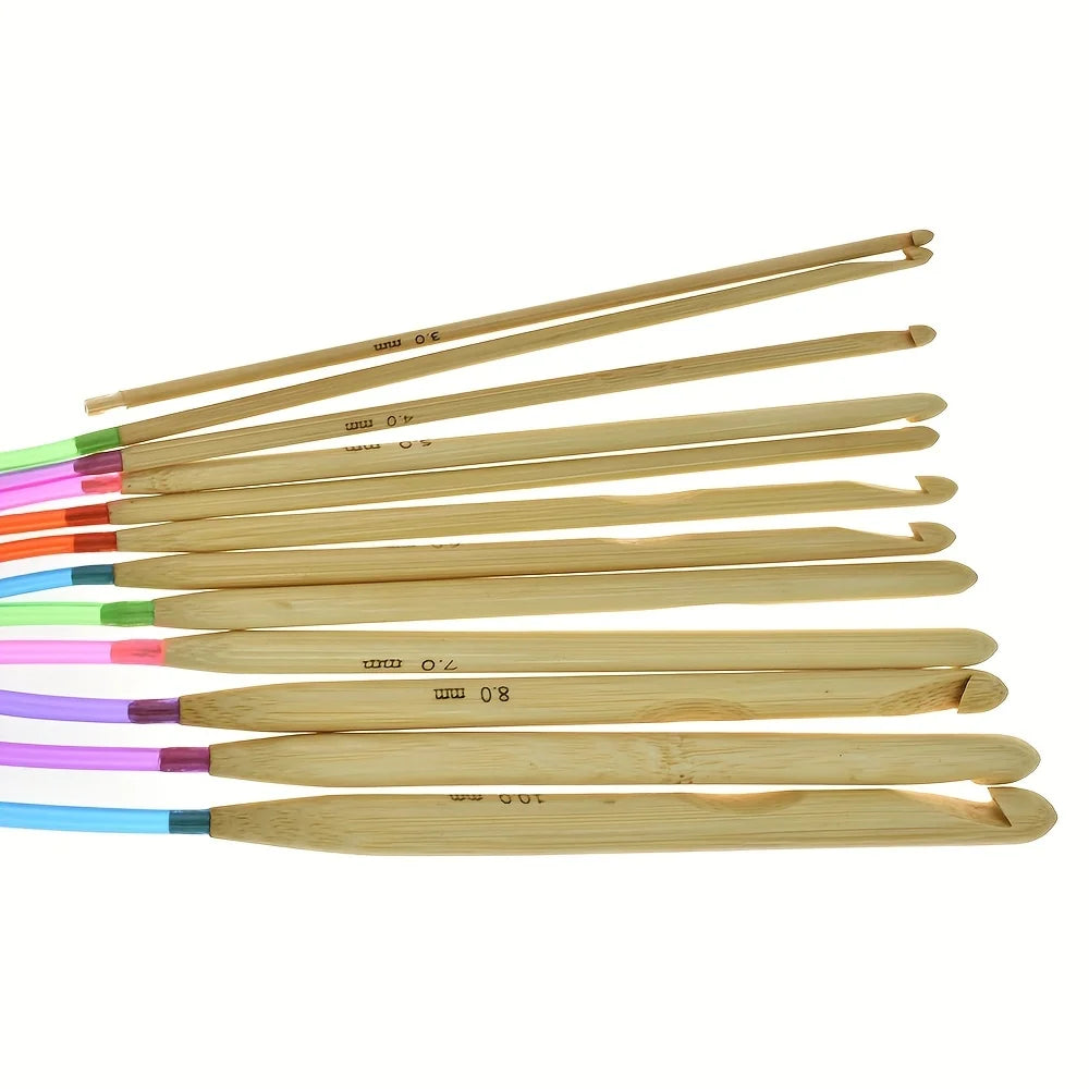 Crochet Hooks, Tunisian Set with Connecting Cable for Handmade Yarn Crafts