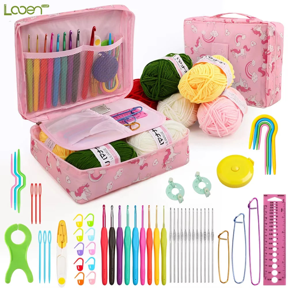 Crochet Tool Set for Beginners, Handmade Yarn Crafts & Needlework Gifts