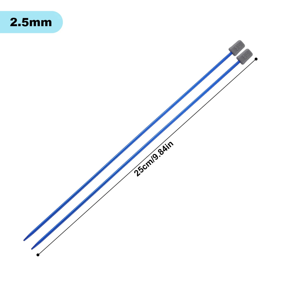 Knitting Needles, Colored Aluminum Single-Pointed Set for Sweaters & Scarves