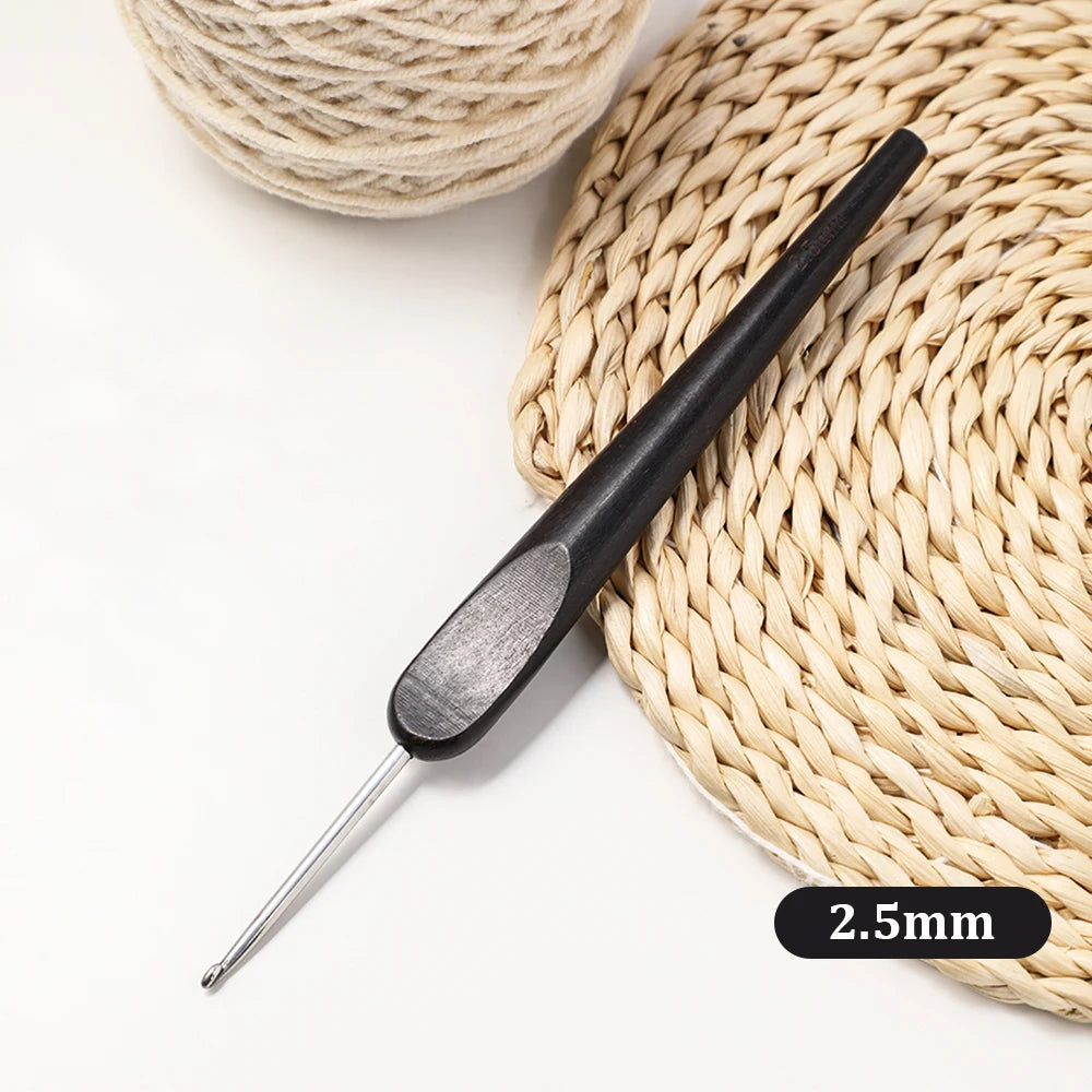 Crochet Hook, Wooden Handle & Aluminum Tip for Handmade Sweaters & Crafts