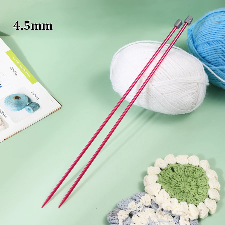 Knitting Needles, Colored Aluminum Single-Pointed Set for Sweaters & Scarves