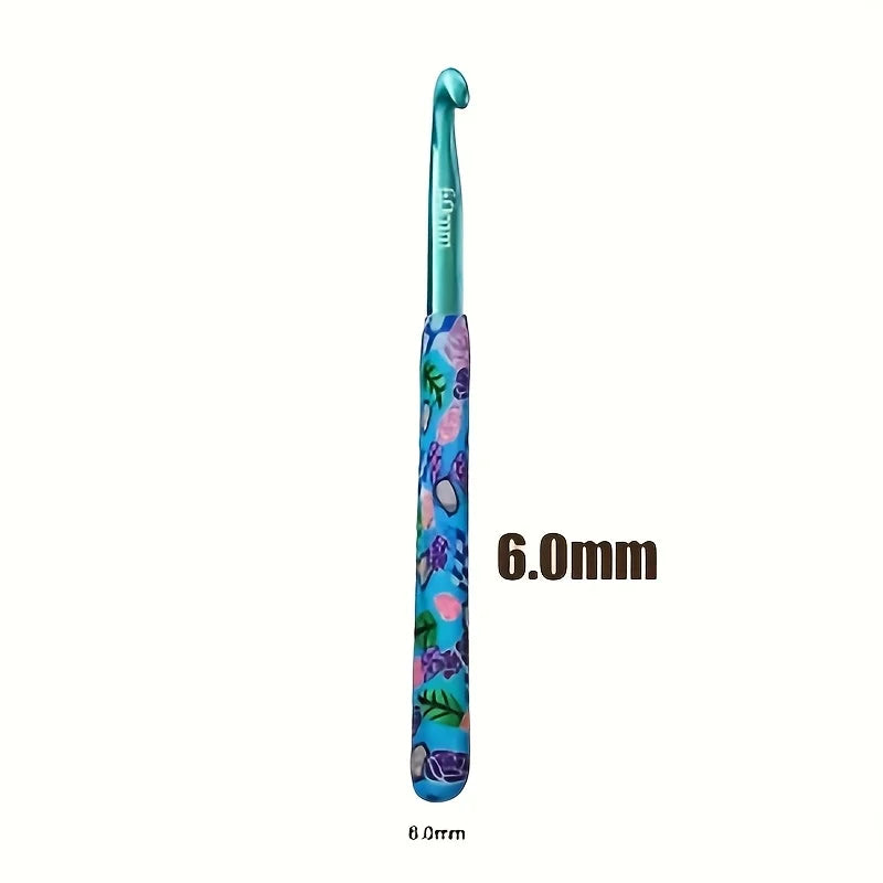 Crochet Hook, Animal Pattern Polymer Clay Handle for Handmade Yarn Crafts