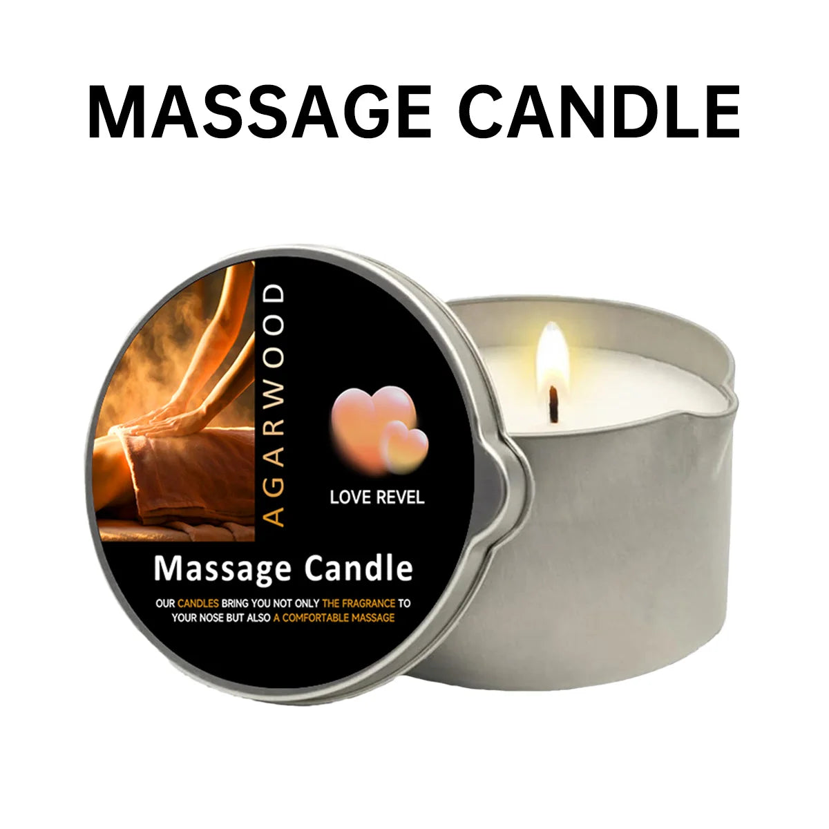 Massage Candles EVODUCK Pour Spout Tins Jasmine Rose Lavender Fragrances