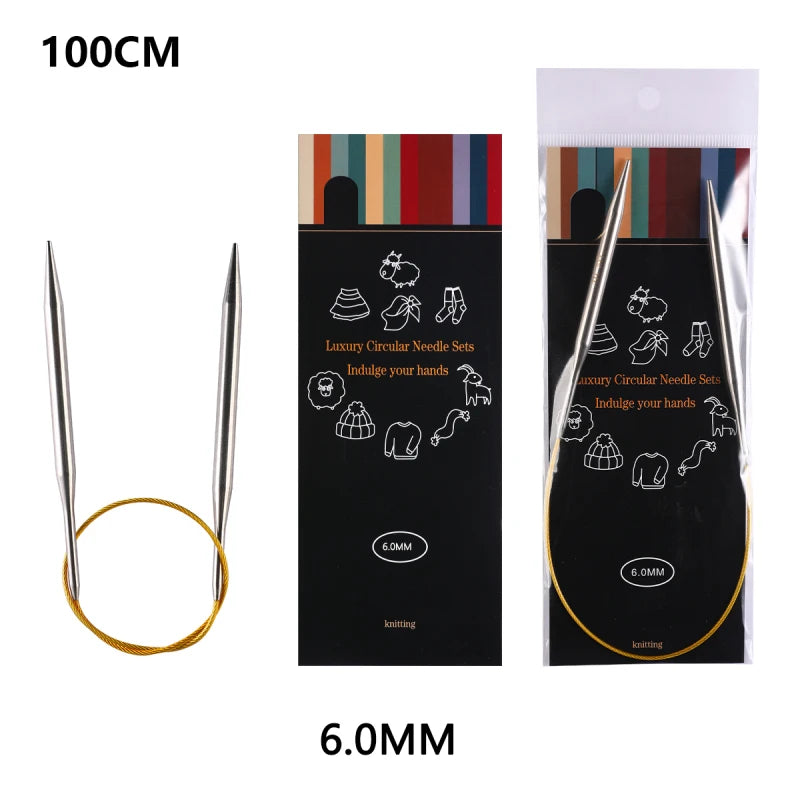 Knitting Needles, LOOEN Stainless Steel Circular for Handmade Yarn Crafts