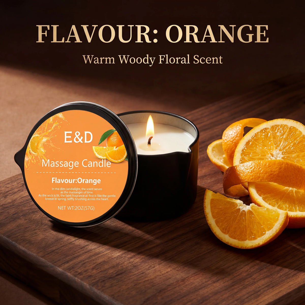 Massage Candles EVODUCK Orange Jasmine Geranium Floral Citrus Fragrances
