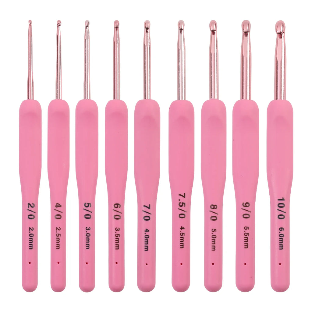 Crochet Hooks, Peach Pink Soft Handles for Handmade Sweaters & Scarves