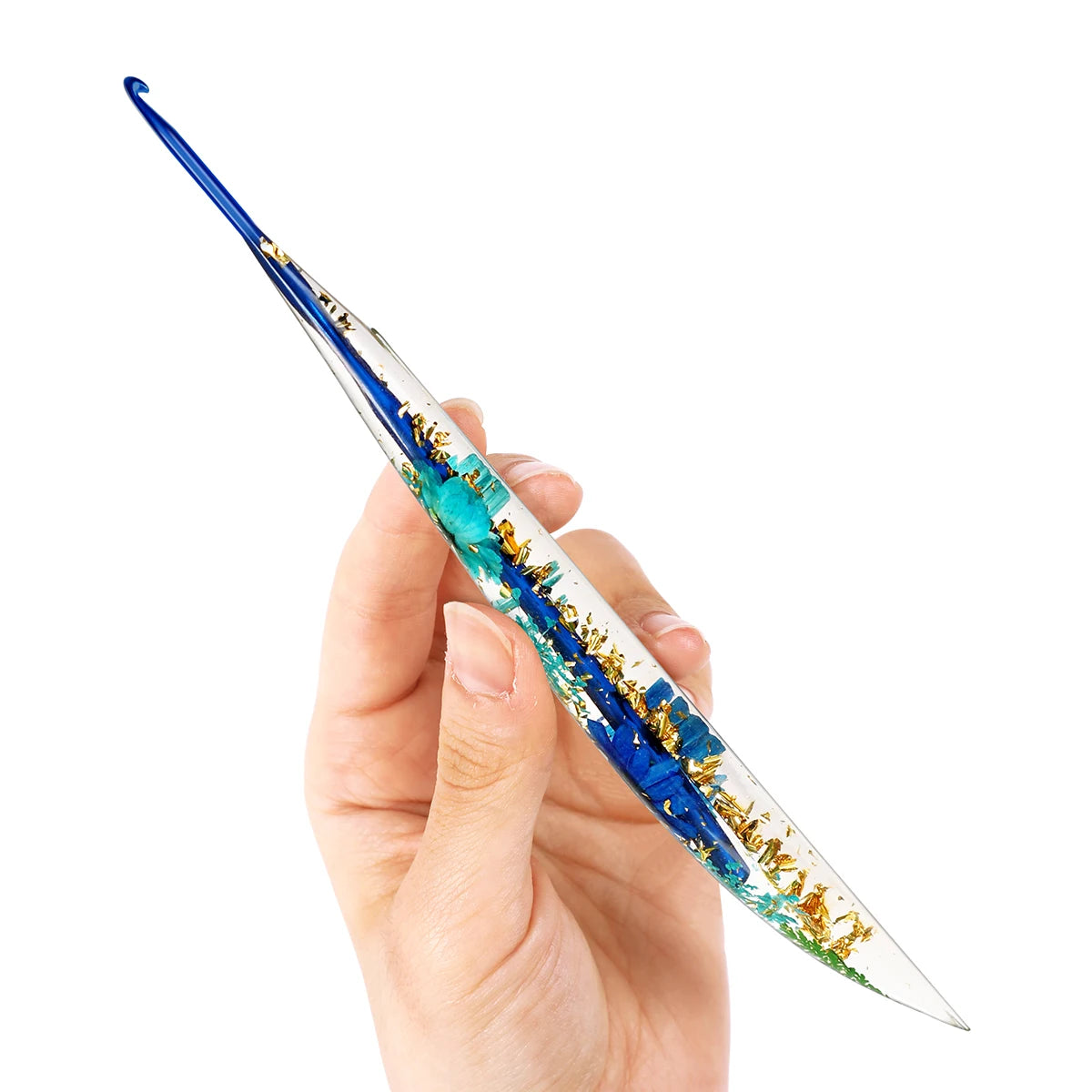 Crochet Hooks, Floral Resin Handles for Handmade Needlecraft Projects