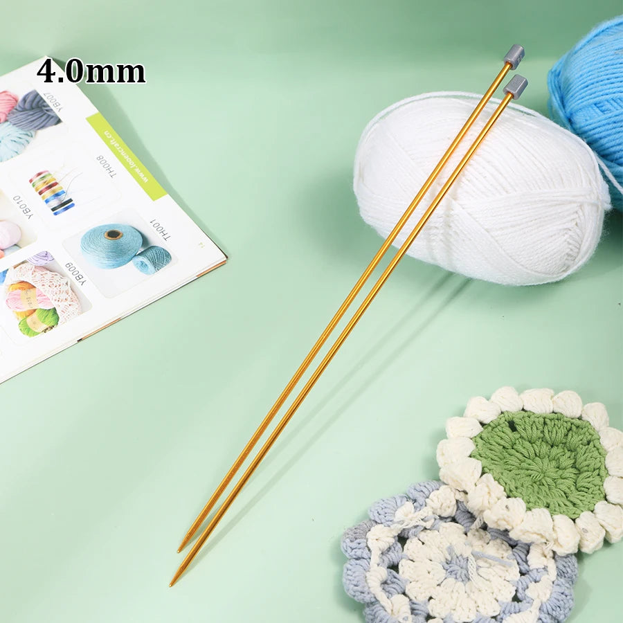 Knitting Needles, Colored Aluminum Single-Pointed Set for Sweaters & Scarves