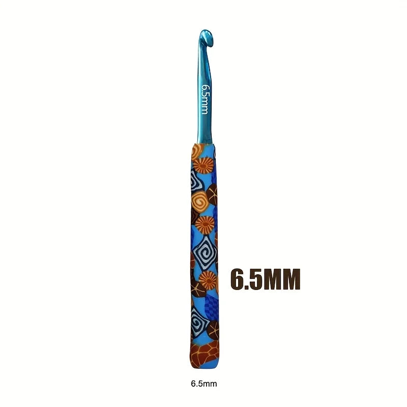 Crochet Hook, Animal Pattern Polymer Clay Handle for Handmade Yarn Crafts