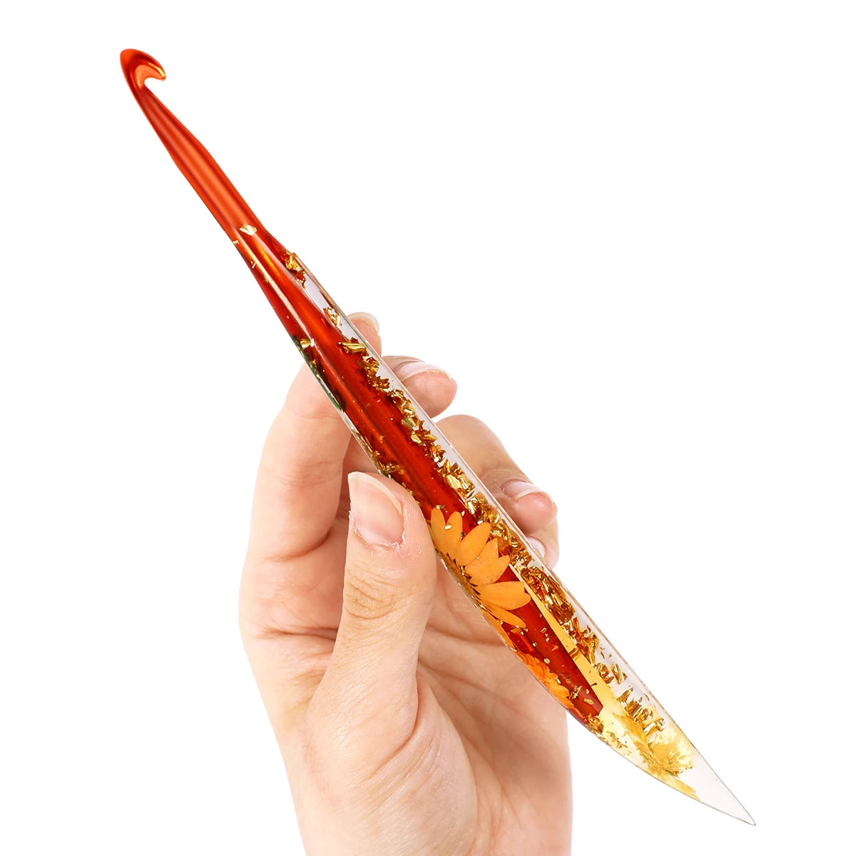 Crochet Hooks, Floral Resin Handles for Handmade Needlecraft Projects