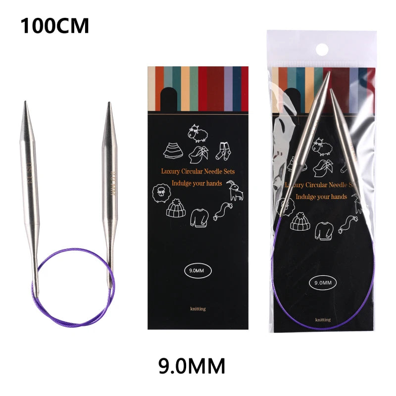Knitting Needles, LOOEN Stainless Steel Circular for Handmade Yarn Crafts