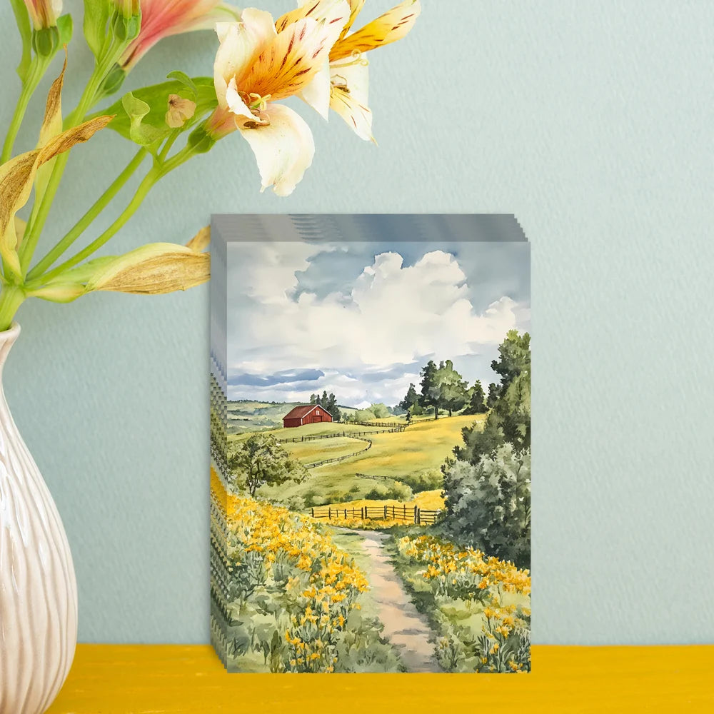 32pcs, Autumn Farm Postcards, Autumn Harvest Theme, Warm Country Style, Mailing Cards, Holiday Cards, Collectibles