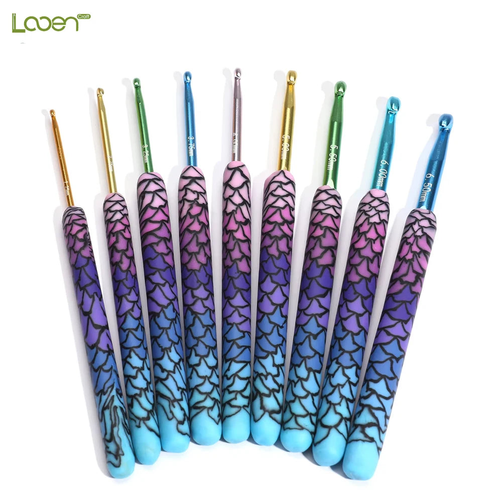 Crochet Hook, Purple Mermaid Handle for Handmade Yarn & Crochet Projects
