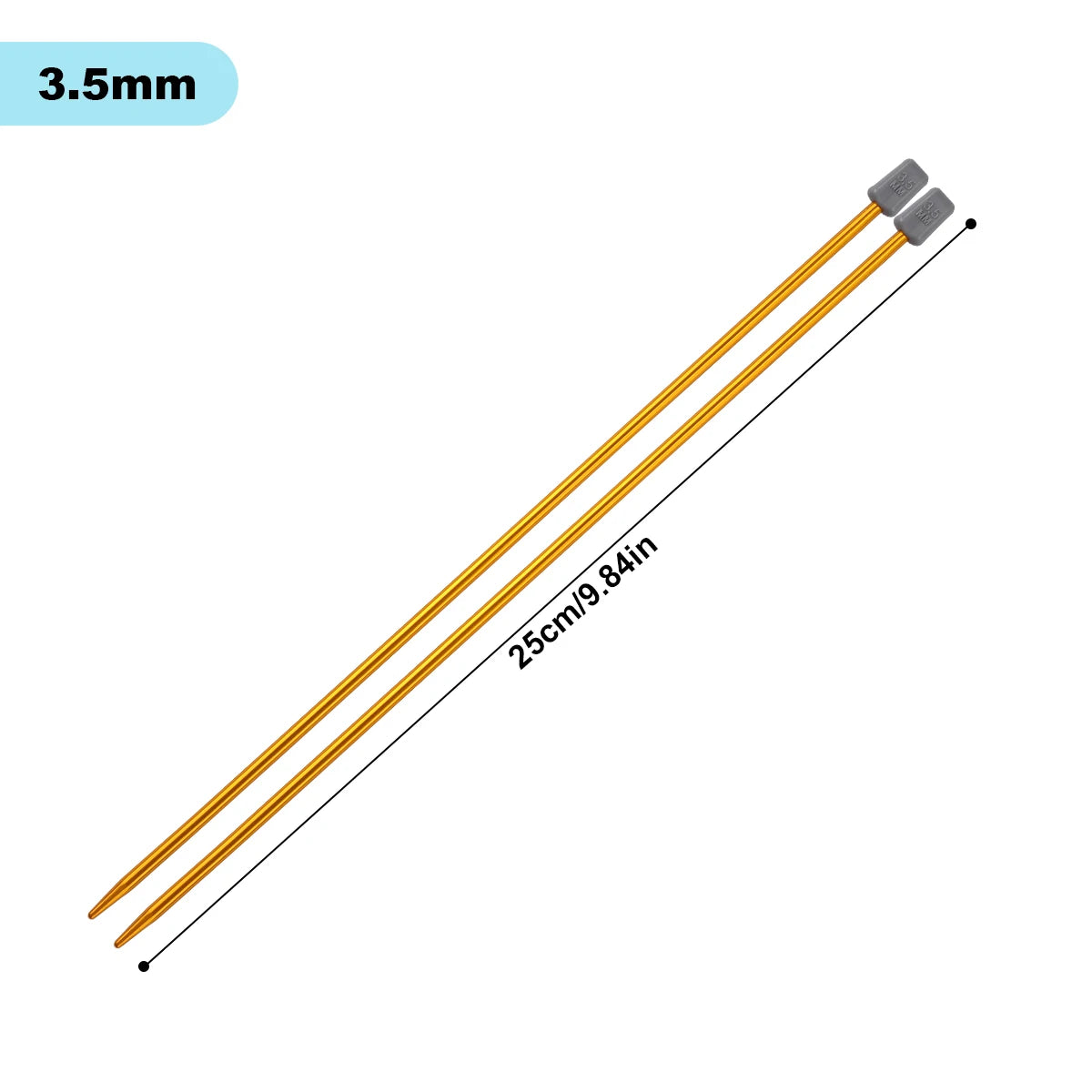 Knitting Needles, Colored Aluminum Single-Pointed Set for Sweaters & Scarves