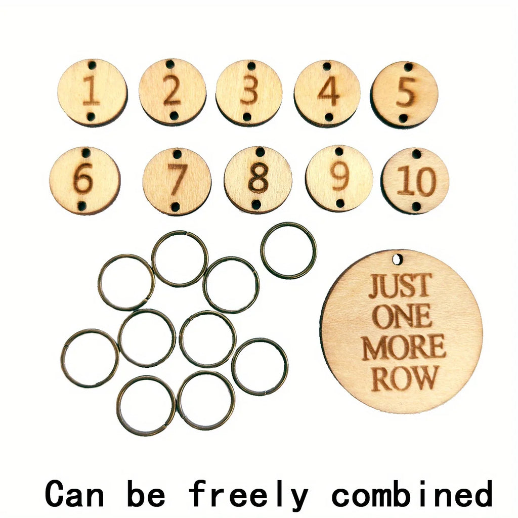 Stitch Counters, Wooden Needle Clips for Knitting & Needlecraft Projects
