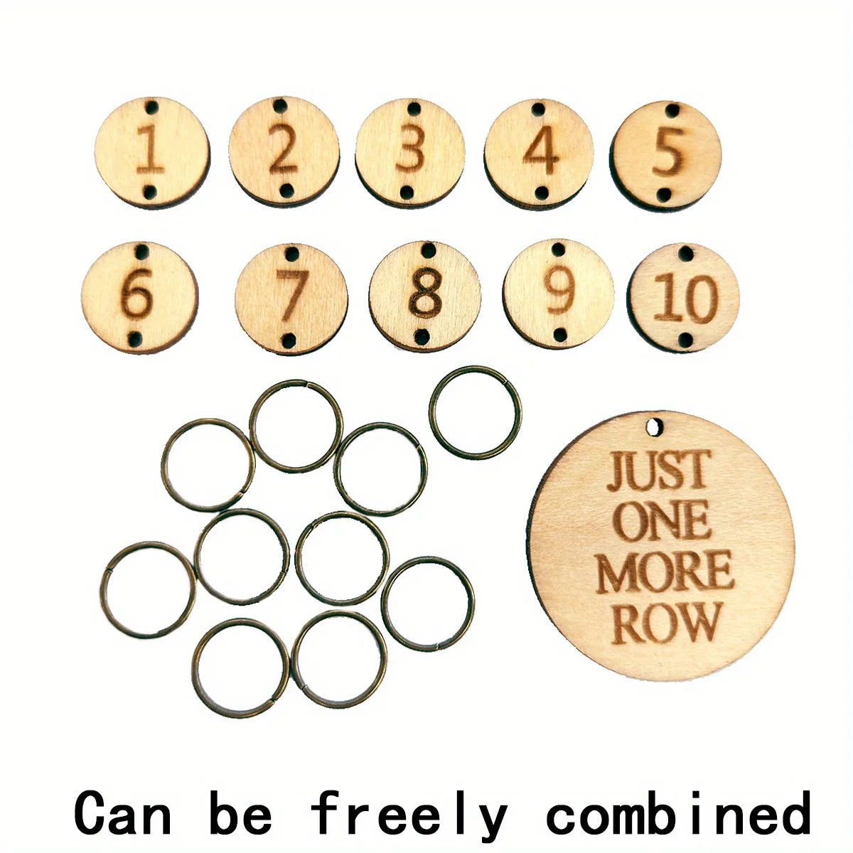 Stitch Counters, Wooden Needle Clips for Knitting & Needlecraft Projects