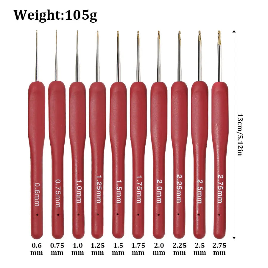 Crochet Hooks, Fine Stainless Steel for Lace, Sweaters, Scarves & Socks