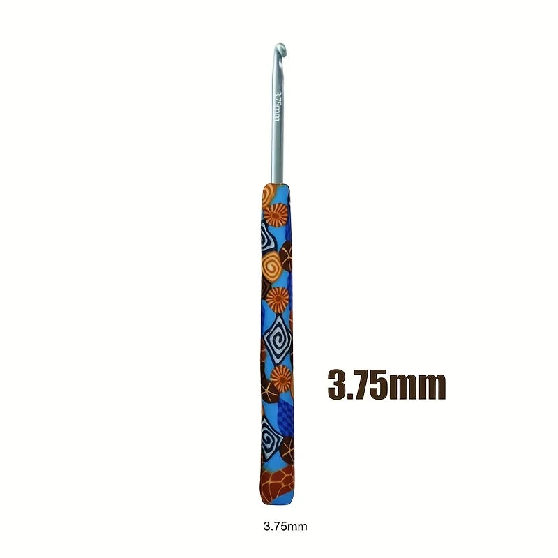 Crochet Hook, Animal Pattern Polymer Clay Handle for Handmade Yarn Crafts