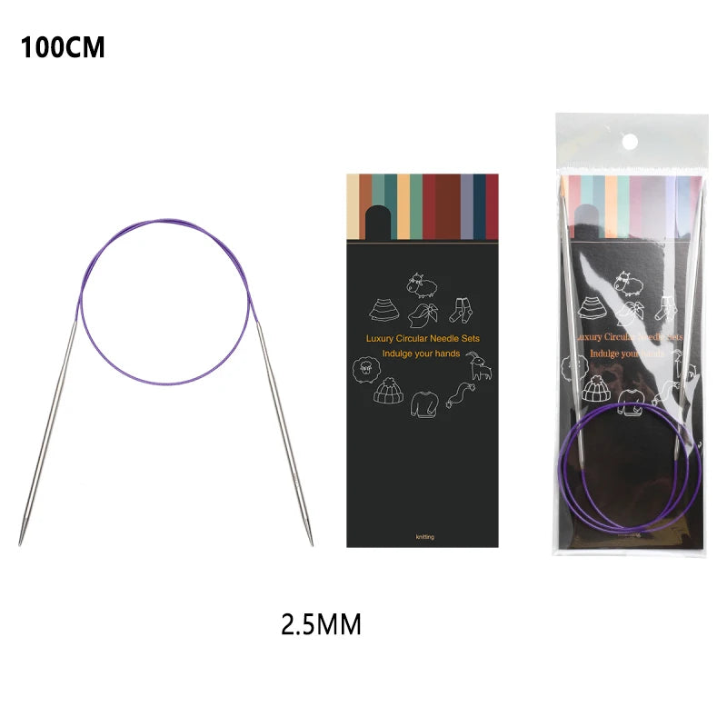 Knitting Needles, LOOEN Stainless Steel Circular for Handmade Yarn Crafts