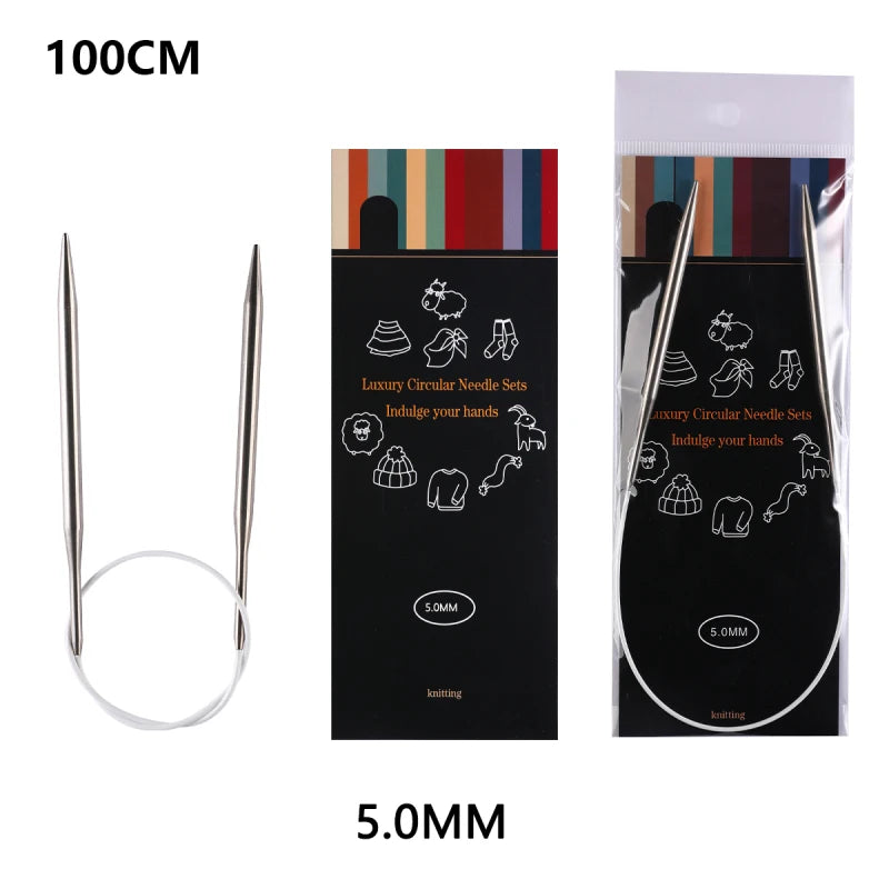 Knitting Needles, LOOEN Stainless Steel Circular for Handmade Yarn Crafts